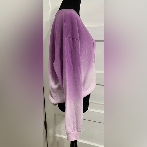 MTV Purple Ombre Women's Children XXL Pullover Ribbed Sides Sweatshirt - Picture 2 of 5